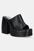 Pantofle Buffalo Heart Mule dámské, černá barva, na klínku, 1291603-BLK