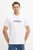 Bavlněné tričko Calvin Klein pánské, bílá barva, s potiskem, LV04RC852G