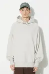 Bavlněná mikina Vans Premium Standards Hoodie Fleece LX pánská, béžová barva, s kapucí, melanžová, VN000GZ1RKZ1