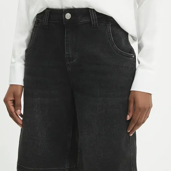 Džínové šortky Answear.LAB dámské, černá barva, high waist