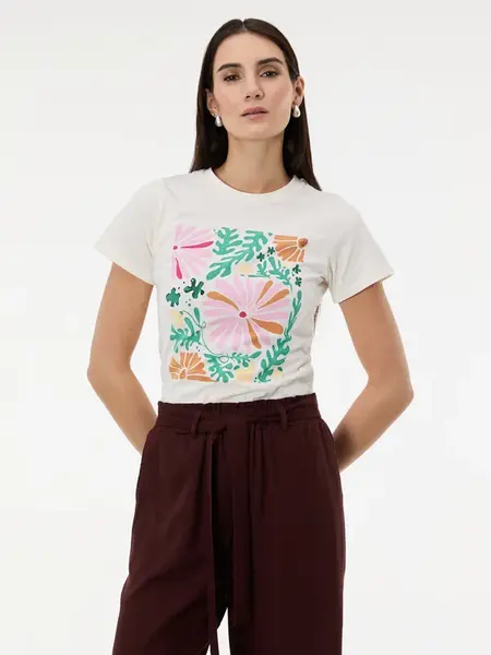 White Women's T-Shirt with ORSAY Print - Women's