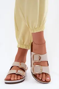 Dámské pantofle se zlatými přezkami Inblu