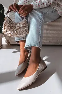 Béžové balerínky z eko kůže Nelisa