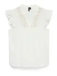 VERO MODA Blúzka 'DICTHE'  tmelová / biela