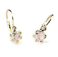 Cutie Jewellery Zlaté dětské náušnice C2149-10-X-1 růžová