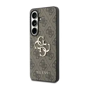 Zadní kryt Guess PU 4G Metal Logo pro Samsung Galaxy S26+, hnědá