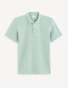 Svetlomodré pánske basic polo tričko Celio Feflame