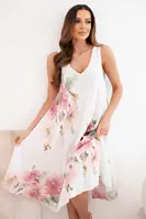 Kesi Włoski dámske oversize šaty s V-výstrihom a kvetinovým vzorom