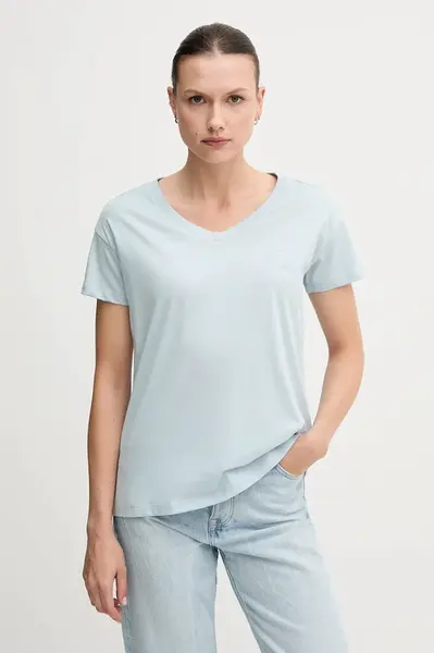 Bavlněné tričko Armani Exchange dámské, modrá barva, XW000531 AF10359