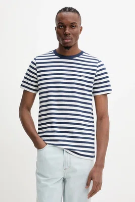Bavlněné tričko A.P.C. t-shirt standard apc brode raye pánské, tmavomodrá barva, COHBZ.M26419