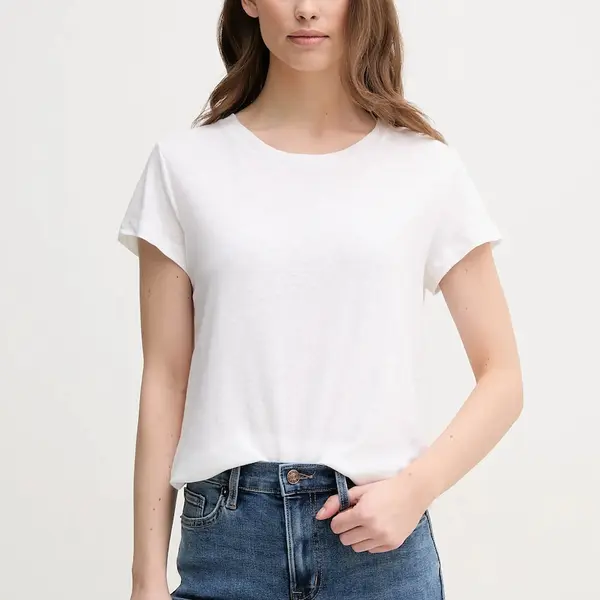 Plátěné tričko Pepe Jeans MEGAN bílá barva, PL506049