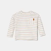 Dětské bavlněné tričko s dlouhým rukávem United Colors of Benetton béžová barva, 3H12A1064