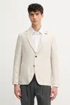Plátěné sako Tommy Hilfiger pánské, béžová barva, SQTHL5966.SQTH500