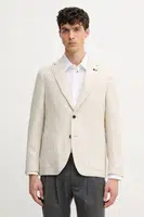 Plátěné sako Tommy Hilfiger pánské, béžová barva, SQTHL5966.SQTH500