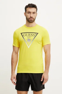 Tričko Guess žlutá barva, s potiskem, F5GI00 J1314