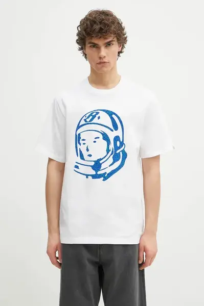 Bavlněné tričko Billionaire Boys Club Cracked Flock Print Astro T-Shirt bílá barva, s potiskem, B25156