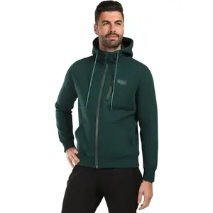KILPI DANILO Pánská bavlněná mikina s kapucí, tmavě zelená, velikost