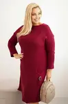 Kesi Włoski Dámská pletená sukýnka Plus Size s mohairovým oversize s kapsou bordová