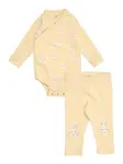 Lindex Set  svetložltá / sivá / biela