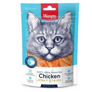 WANPY Soft chicken jerky strips pro kočky 80 g
