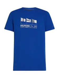 TOMMY HILFIGER Tričko  modrá / biela