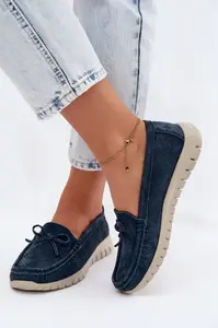 Dámské semišové mokasíny s mašlí Vinceza