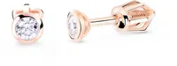 Cutie Diamonds Minimalistické peckové náušnice z růžového zlata s brilianty DZ8007-30-00-X-4