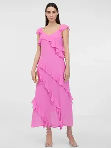 Orsay Růžové dámské maxi šaty - Dámské