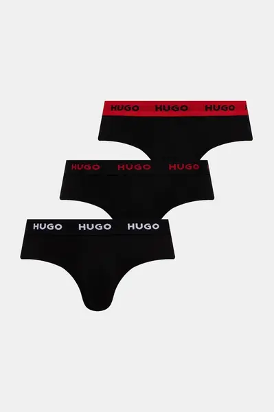 HUGO slipy pánské bavlněné s elastanem HIPBRIEF TRIPLETPACK 3-pack