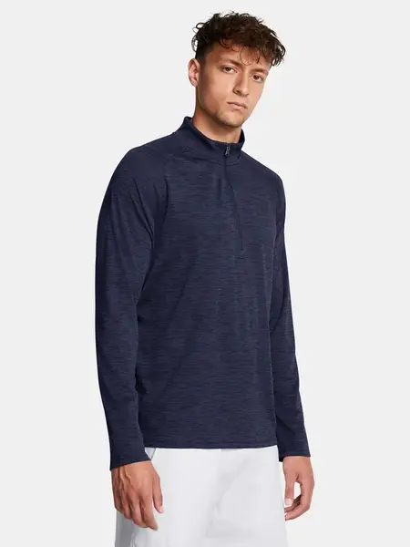 Pánské tričko Under Armour UA Tech Textured 1/2 Zip-BLU - Pánské