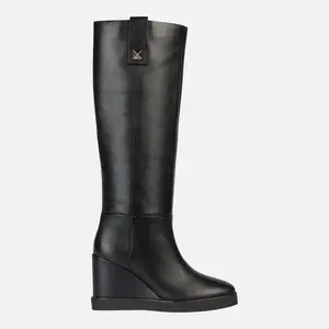 Černé dámské kozačky Geox Wedge - Dámské
