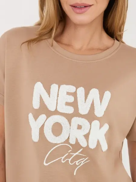 Tmavobéžová vzorovaná halenka Rue Paris