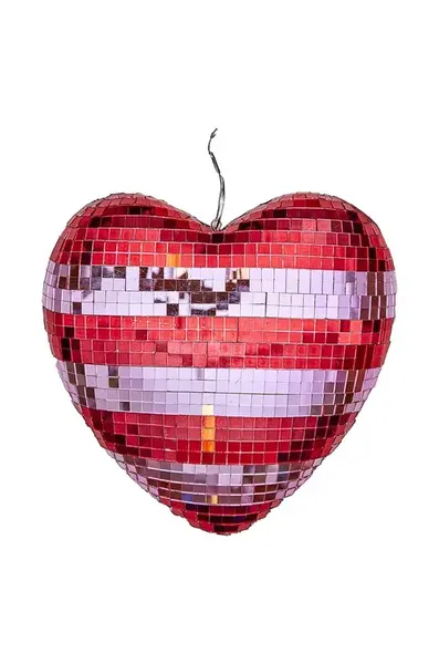 Rice Vánoční dekorace Rice Large Heart Disco Ball