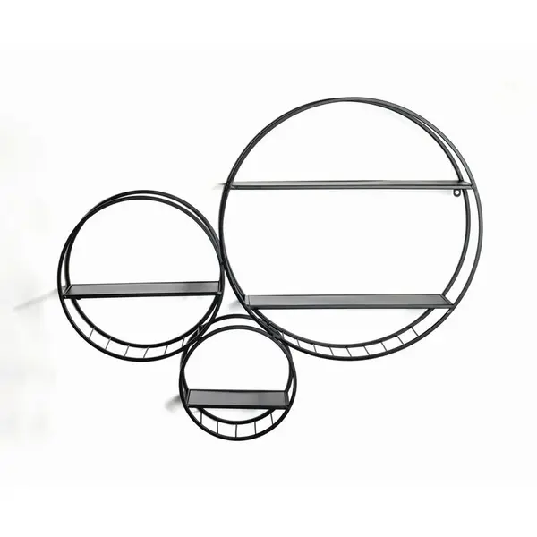 NÁSTĚNNÝ REGÁL, černá, 90/73/15 cm