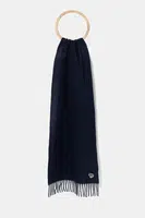 Vlněná šála Paul Smith pánská, tmavomodrá barva, hladká, M1A-150K-PZEBRA