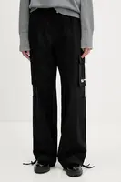 Kalhoty Karl Lagerfeld Jeans dámské, černá barva, široké, high waist, A3W10081