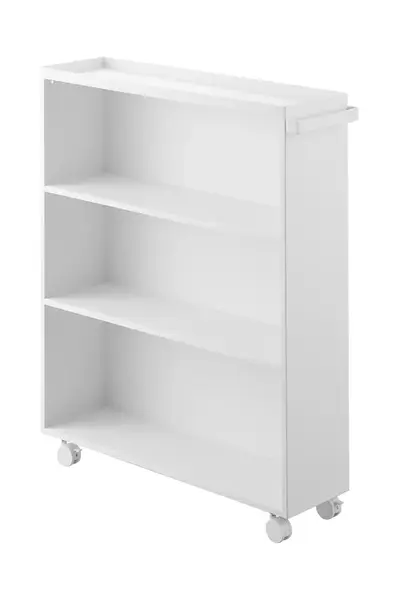 Regál na kolečkách Yamazaki Tower bílá barva