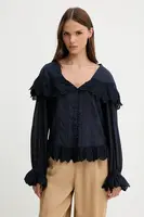 Košile Hoss Intropia dámská, tmavomodrá barva, regular, 6289145