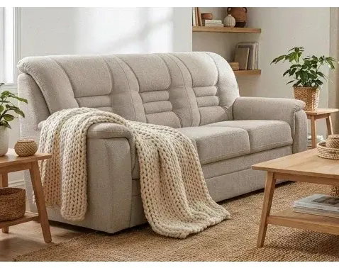 Trojsedák Merlin, béžová látka, s rozkladom%