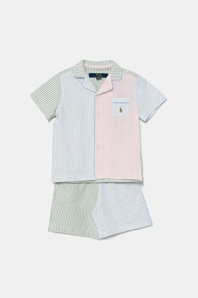 Dětské bavlněné pyžamo Polo Ralph Lauren modrá barva, 8P0221