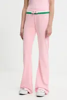 Velurové teplákové kalhoty Juicy Couture CHRISTINE STRIPE LOW RISE