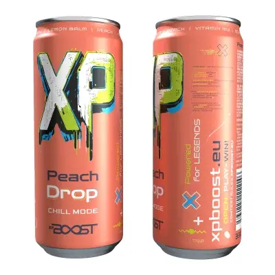 XP BOOST drink - dětský bylinný nápoj Peach drop 330ml