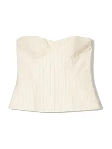 Bershka Top  béžová / sivá