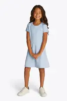 Dětské bavlněné šaty Tommy Hilfiger modrá barva, mini, KG0KG08487