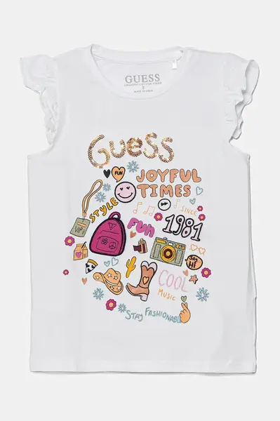 Dětské tričko Guess bílá barva, K5GI11 K6YW4
