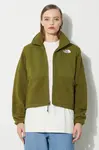 Bunda The North Face W Ripstop Denali Jacket dámská, zelená barva, přechodná, oversize, NF0A870SPIB1