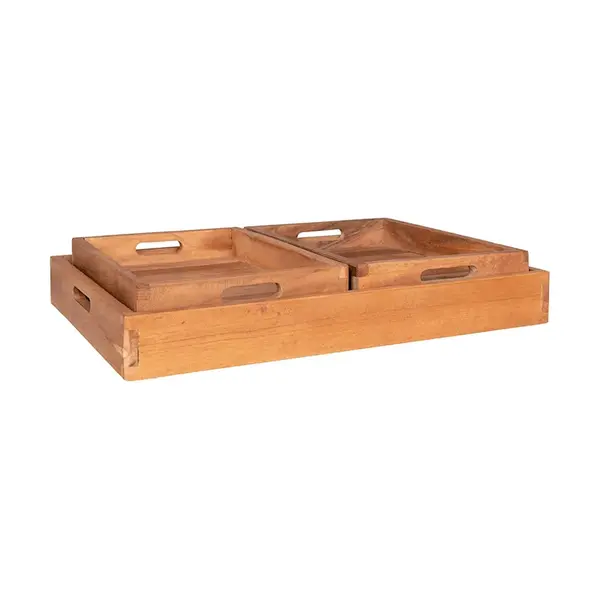 Sada táců House Nordic Faro 3-pack béžová barva