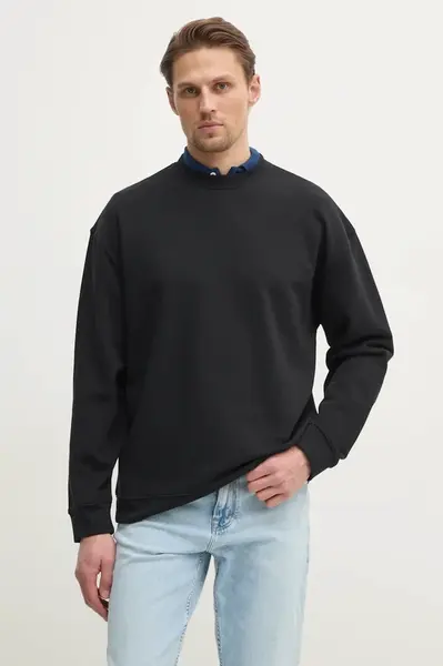 Mikina Lindbergh pánská, černá barva, hladká, 30-705150A