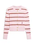 TOMMY HILFIGER Kardigán  ružová / tmavočervená / biela