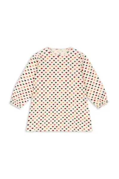 Dívčí šaty Konges Sløjd CHLEO DRESS OCS béžová barva, mini, KS102455